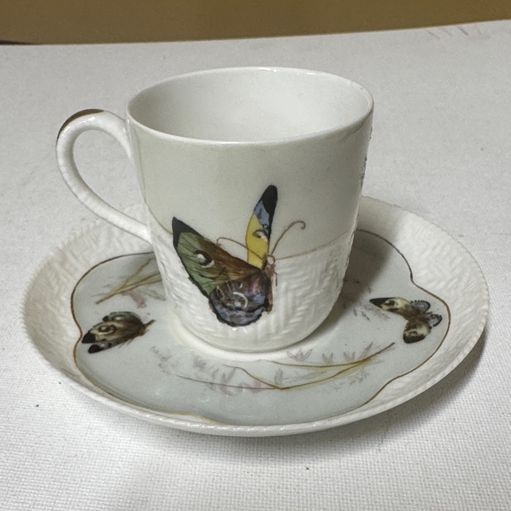 Sold
Haviland Meadow Visitors Demitasse Cup & Saucer Butterflies/Grasses gold